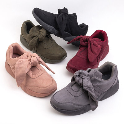 Chaussures de sport femme marron avec nœud Montrel - Chaussures