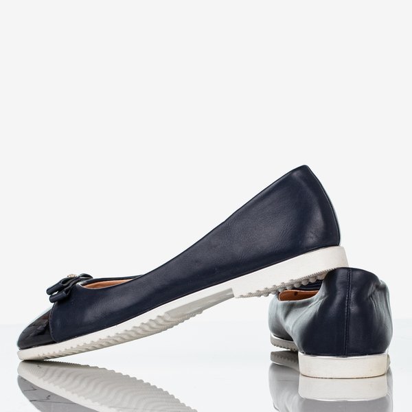 OUTLET Ballerines femme bleu marine avec nœud Regan - Chaussures