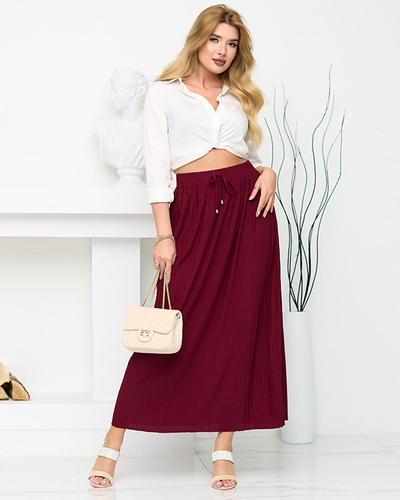 Jupe midi plissée bordeaux pour femme - Footwear