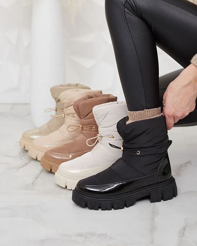 Royalfashion Bottes de neige à enfiler pour femme de couleur marron clair Sadella