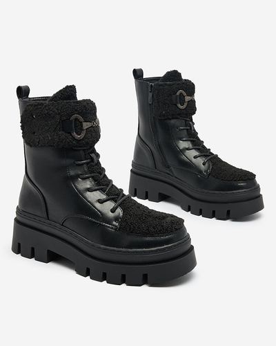 Royalfashion Bottes pour femmes en peau de mouton Faeltone