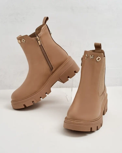 Royalfashion Bottes pour femmes à semelle plus épaisse Gegri