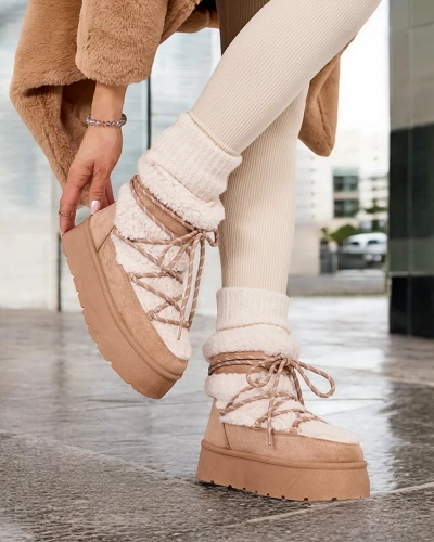 Royalfashion Bottes de neige à lacets pour femme Evonie
