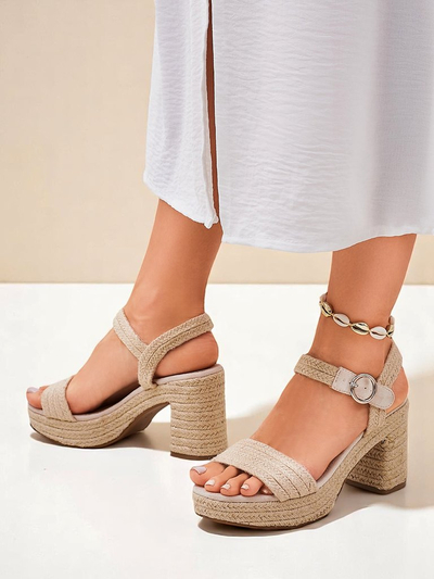 Sandales en corde de jute pour femme Royalfashion Alabamma