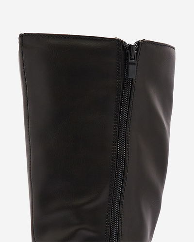 Bottes noires pour femmes en cuir écologique Roterika - Chaussures