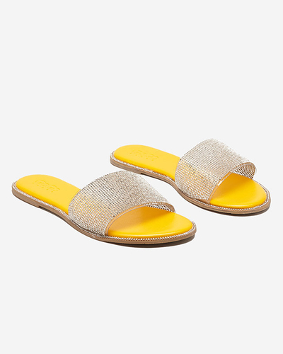 OUTLET Tongs jaunes pour femme avec zircons Verina - Footwear