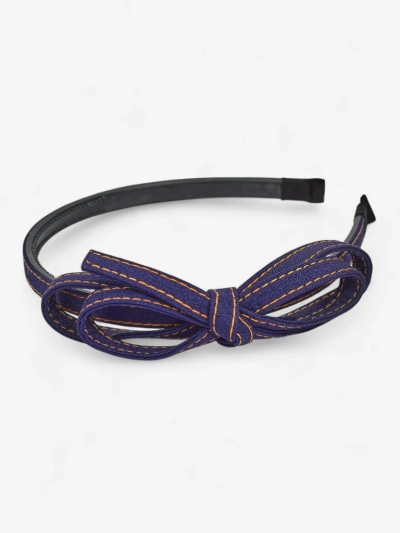 Royalfashion Serre-tête avec nœud style denim