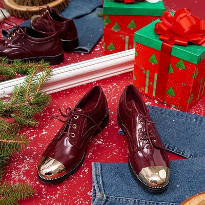 Chaussures bordeaux à bouts bas Costume - Chaussures