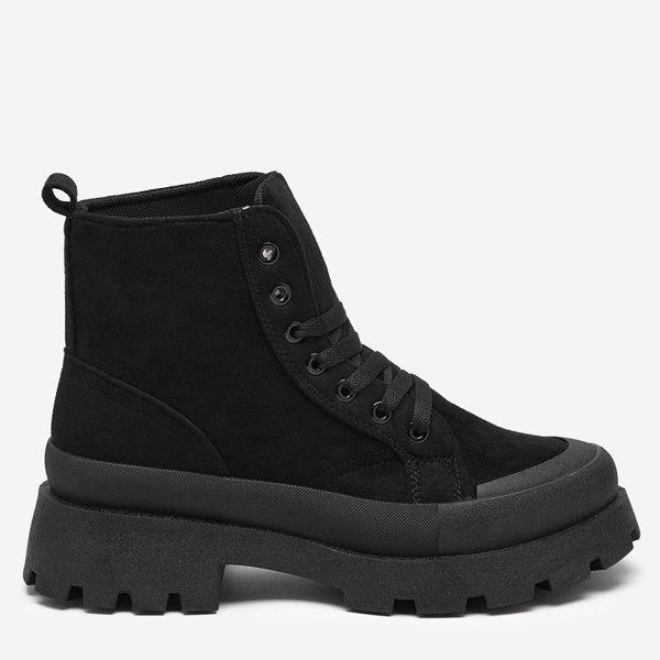 OUTLET Bottes noires pour femmes en daim écologique Lolut - Footwear