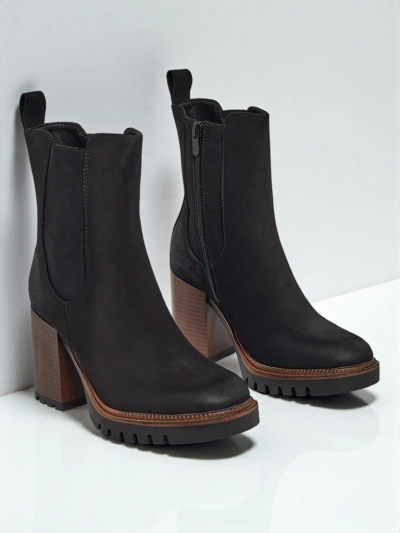 Bottines femme en éco-daim à talon bloc Soreya