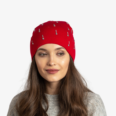 Casquette rouge pour femme avec zircone cubique - Accessoires