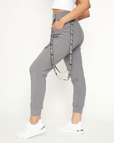 Pantalon cargo pour femme gris avec bretelles - Vêtements