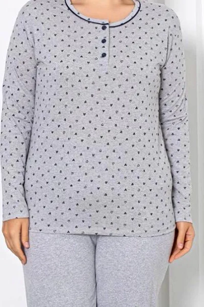 Ensemble de pyjama en coton pour femmes Royalfashion en 2 pièces avec cœurs GRANDE TAILLE