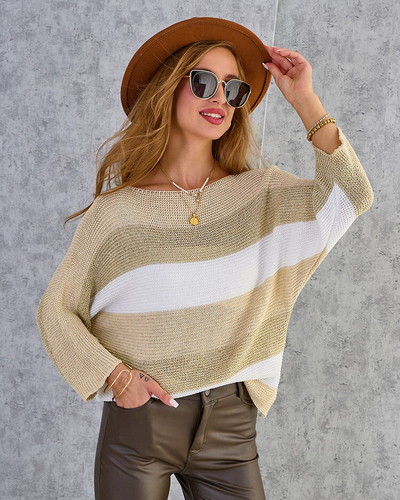 Royalfashion Pull rayé en coton pour femme