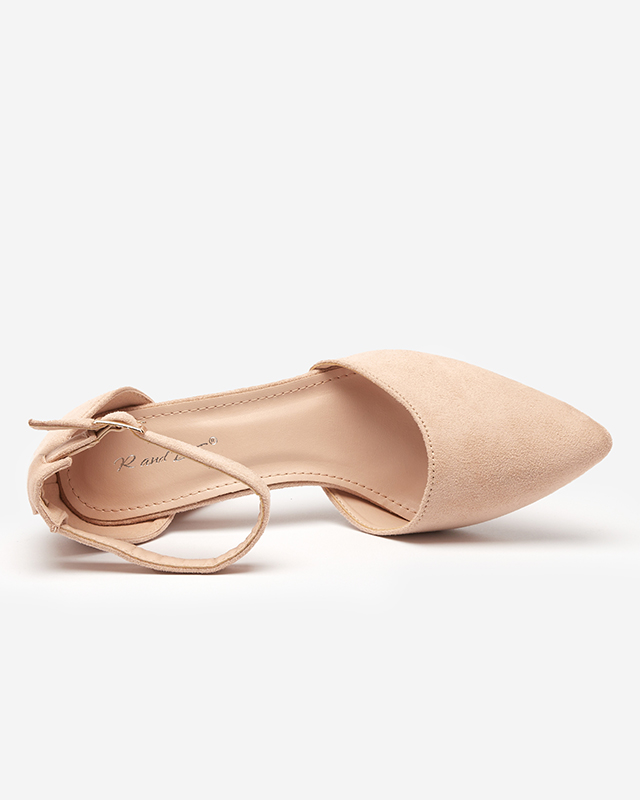 OUTLET Sandales beiges pour femmes sur le poteau Kinotia - Chaussures