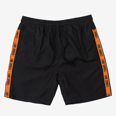 Short de sport homme noir à rayures - Vêtements