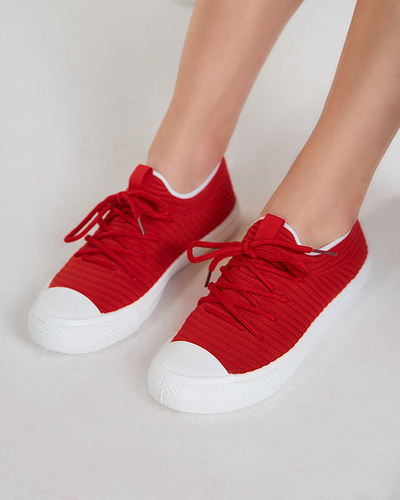 OUTLET Baskets côtelées rouges femme Manfer- Footwear