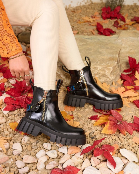 Royalfashion Bottes en cuir écologique pour femmes Ceriop