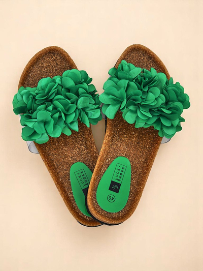 Royalfashion Claquettes pour femmes avec fleurs Flora Soft