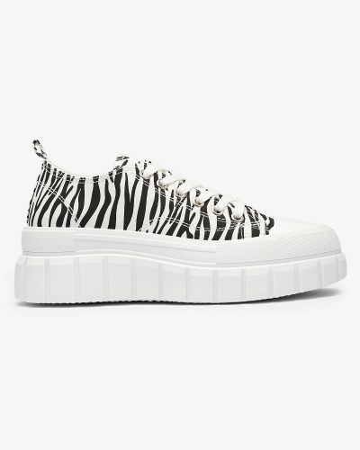 OUTLET Baskets compensées à motifs noirs et blancs pour femme Ziratia - Footwear