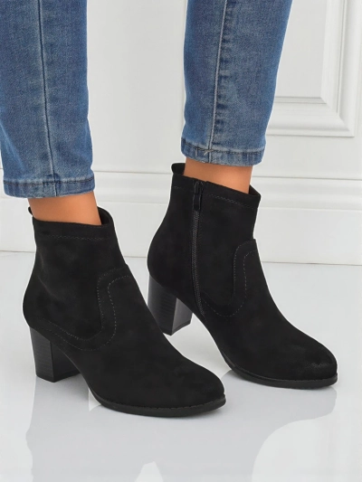 Bottines pour femmes en éco-daim à talons Crimson Echo