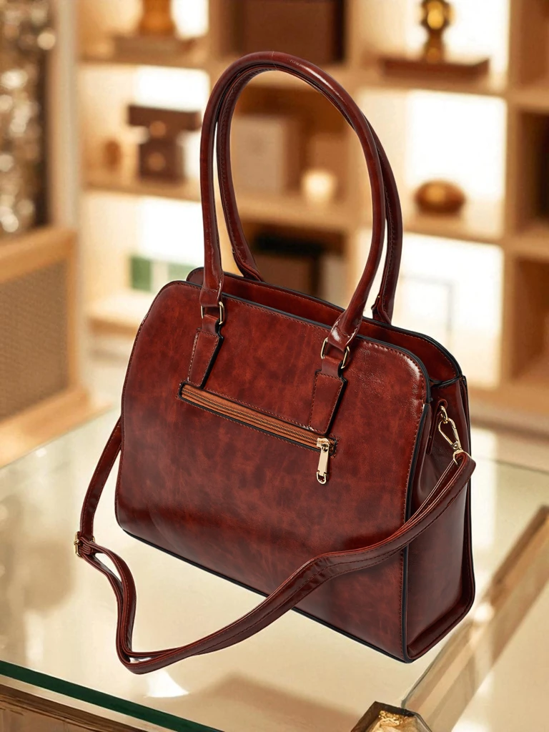 Sac à main shopper en cuir écologique gaufré Iron Lace