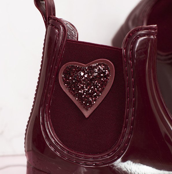 Bottes en caoutchouc vernies bordeaux avec l'ornement Rain - Chaussures 1