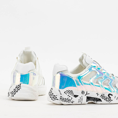 Chaussures de sport femme Adine blanches avec empiècements holographiques - Footwear