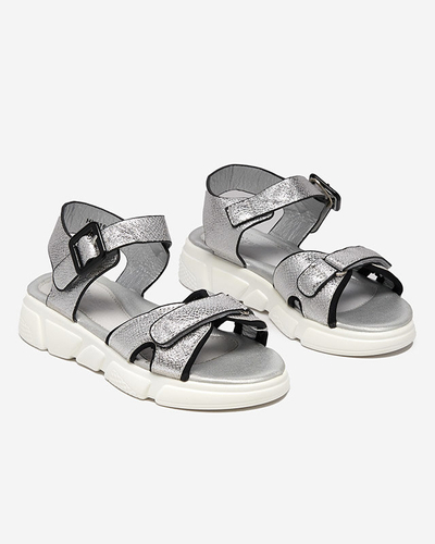 Sandales brillantes argentées fille Jenilo - Souliers