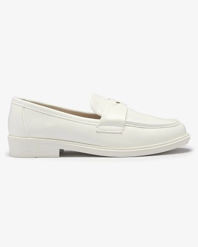 Mocassins blancs pour femme en cuir écologique Zibom- Footwear