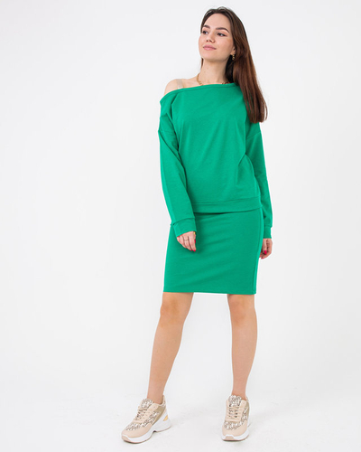 Ensemble chemisier et jupe vert femme - Vêtements