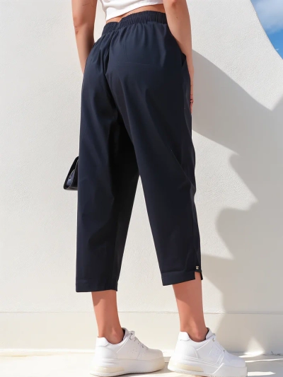 Pantalons droits en tissu Royalfashion pour femmes 7/8