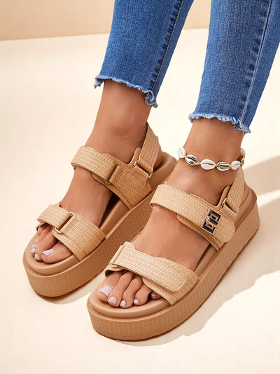 Sandales pour femmes à plateforme Royalfashion Beige Lavinia - été confortable
