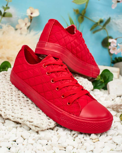 Baskets pour Femmes Stella Rouges en Tissu Sportives pour l'Été