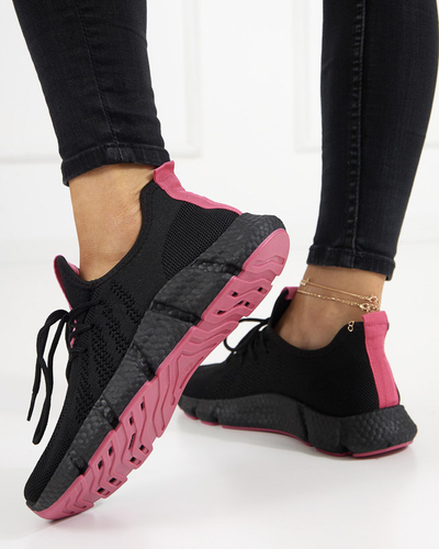Chaussures de sport pour femmes noires et fuchsia Bommgi - Footwear