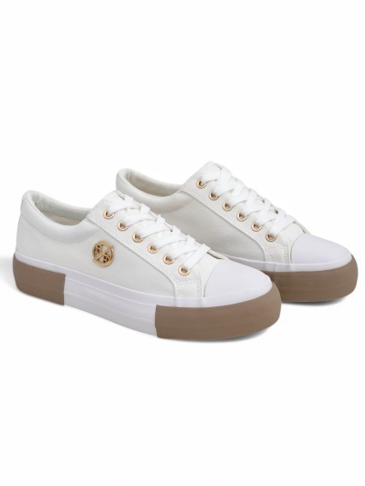 Baskets blanches en toile Aurelio pour femme