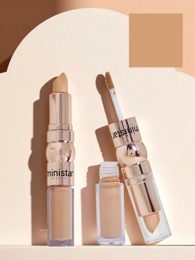 Stick enlumineur et correcteur liquide pour le visage 2-en-1 Beige Doré