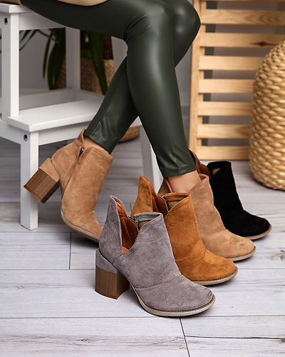 Bottines femme marron clair avec découpes Cintura - Footwear 1