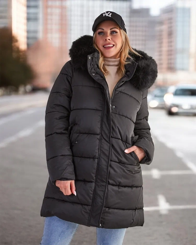 Royalfashion Veste d'hiver matelassée pour femme