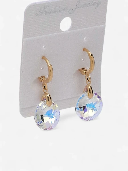 Royalfashion Boucles d'oreilles longues pour femme avec cristal
