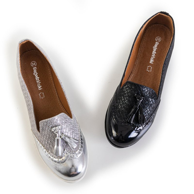 Mocassins Duma à franges argentées pour femme - Chaussures