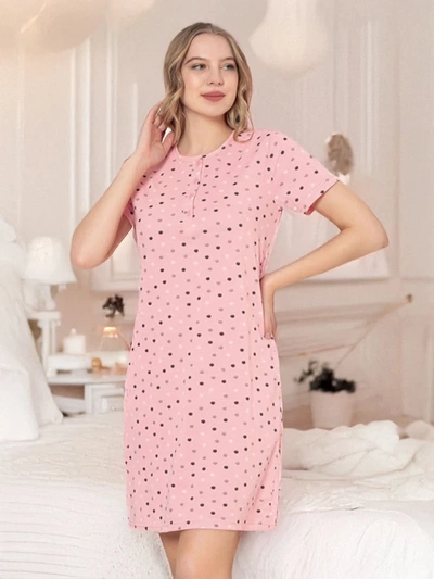 Royalfashion Chemise de nuit à pois pour femme