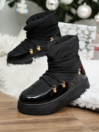 Royalfashion Bottes de neige à enfiler pour femme en noir Dabenda