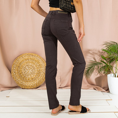 Pantalon droit gris foncé pour femmes - Vêtements