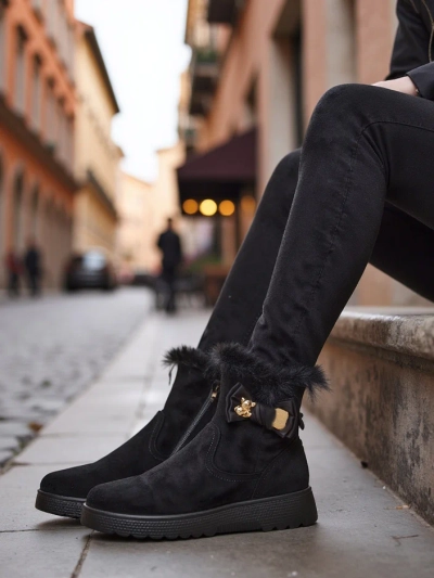 Bottes de neige Royalfashion pour femmes avec un nœud Kiebbi