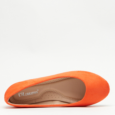 Royalfashion Ballerines pour femmes en éco-suède orange Marius