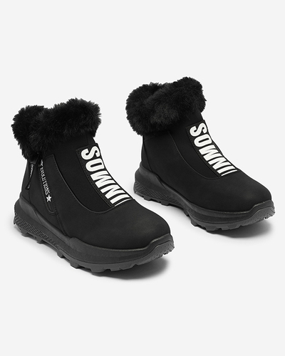 Valentina Bottines Noires avec Fourrure