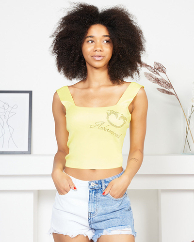 Jaune Crop Top à bretelles pour femmes Vêtements