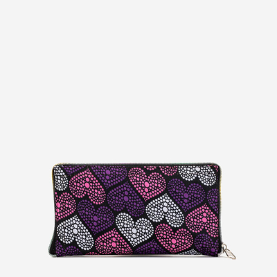 Sac shopping violet en forme de cœur plié en portefeuille - Accessoires