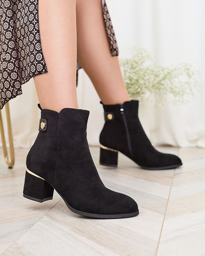 Royalfashion Bottes basses à talon aiguille pour femme en noir Dogdas